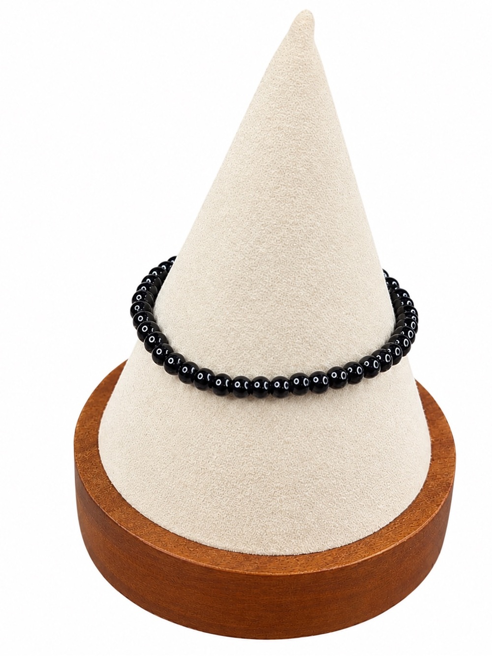 🆕 Oshena Unisex Black Onyx Stretchy Gemstone Bracelet